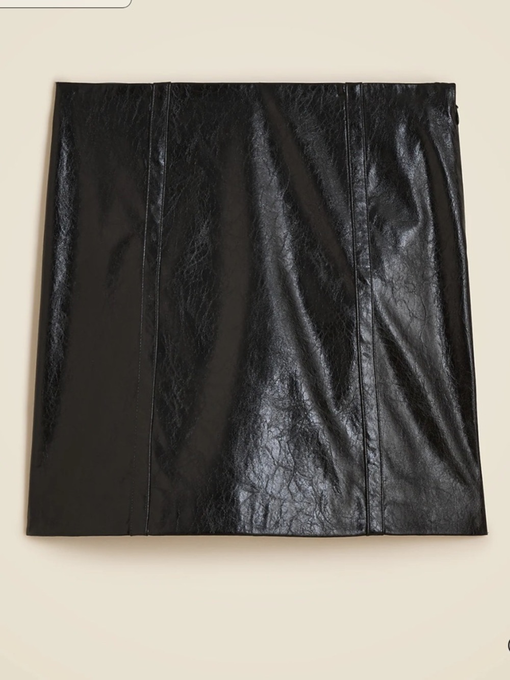 J crew black Mini skirt in distressed faux leather
